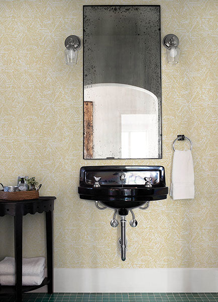 Purchase 4122-27032 A-Street Wallpaper, Retreat Yellow Quilted Geometric - Terrace12