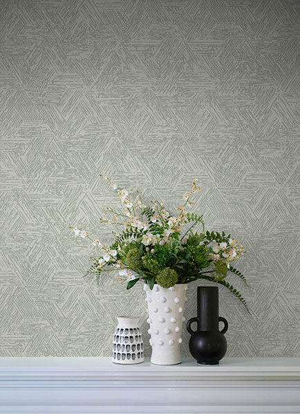 Purchase 4122-27035 A-Street Wallpaper, Retreat Sea Green Quilted Geometric - Terrace1