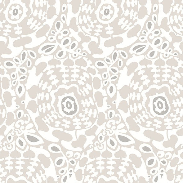 Purchase 4122-27038 A-Street Wallpaper, Divine Grey Abstract Medallion - Terrace