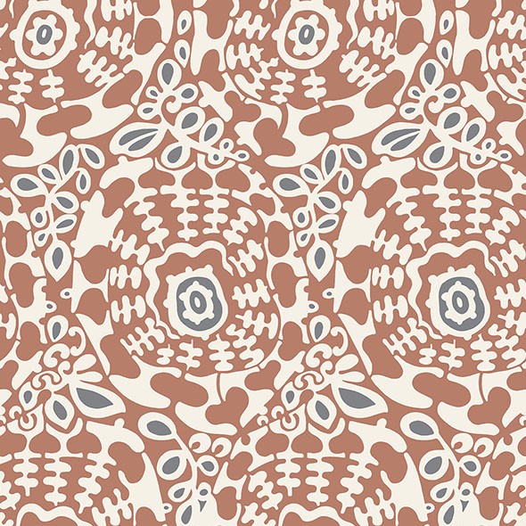 Purchase 4122-27041 A-Street Wallpaper, Divine Rust Abstract Medallion - Terrace