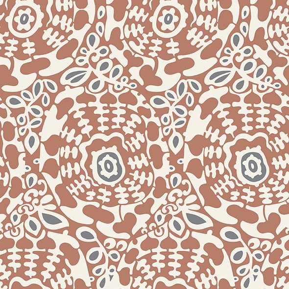 Purchase 4122-27041 A-Street Wallpaper, Divine Rust Abstract Medallion - Terrace
