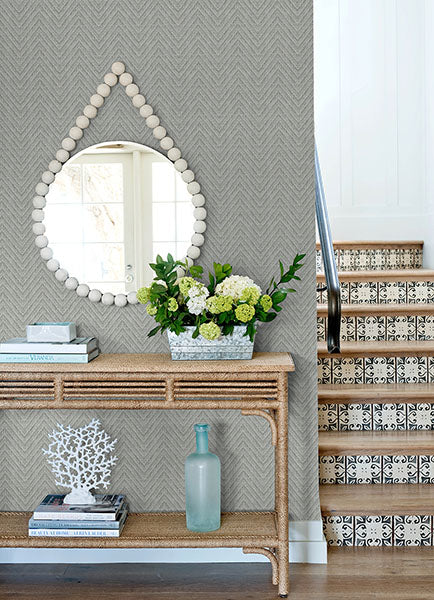 Purchase 4122-27042 A-Street Wallpaper, Glynn Sterling Chevron - Terrace12