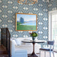 Purchase 4122-72401 A-Street Wallpaper, Villa Blue Embellished Ogee - Terrace1