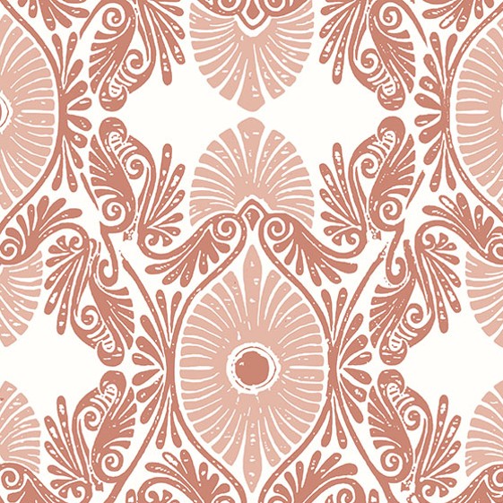 Purchase 4122-72403 A-Street Wallpaper, Villa Rasberry Embellished Ogee - Terrace