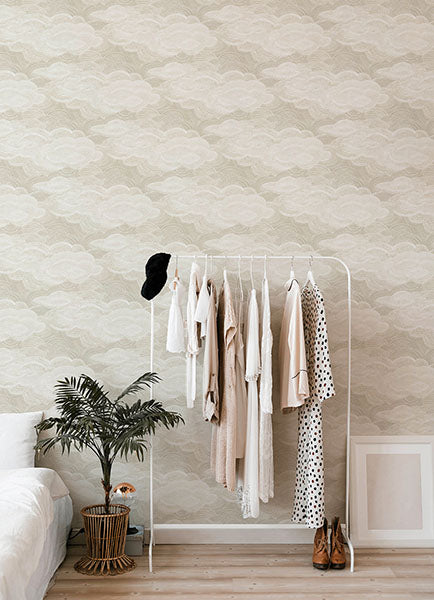 Purchase 4122-72405 A-Street Wallpaper, Vision Pearl Stipple Clouds - Terrace12