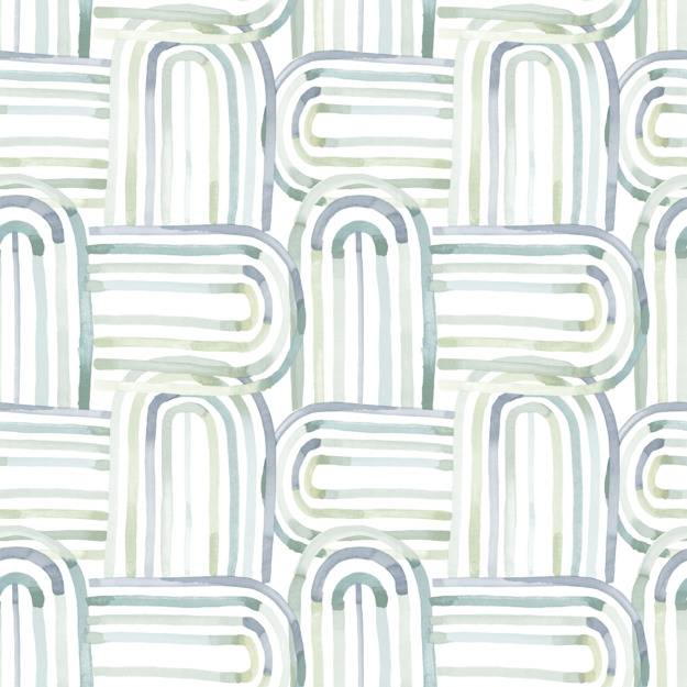 Purchase 4135-27270 A-Street Wallpaper, Lolly Teal Arches - Whimsy