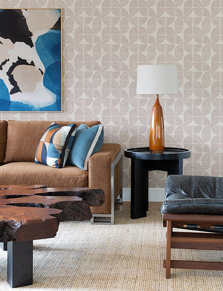 Purchase 4141-27111 A-Street Prints Wallpaper, Baxter Bone Semicircle Mosaic - Solace12