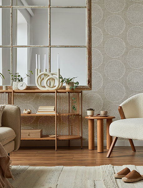 Purchase 4141-27120 A-Street Prints Wallpaper, Salma Beige Medallion - Solace12