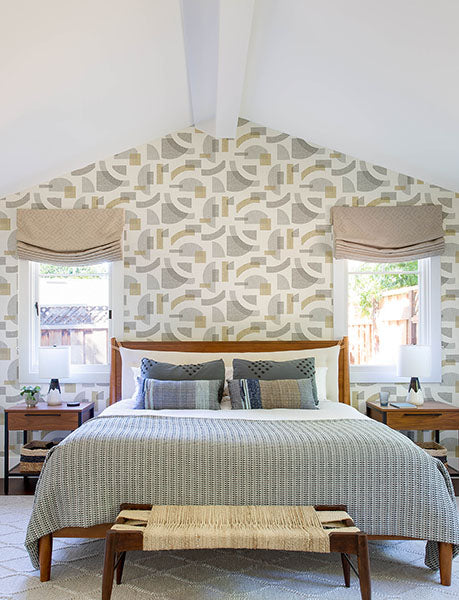 Purchase 4141-27159 A-Street Prints Wallpaper, Fulton Gold Shapes - Solace12