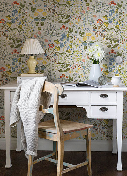 Purchase 4143-22001 A-Street Wallpaper, Groh Green Floral - Botanica1