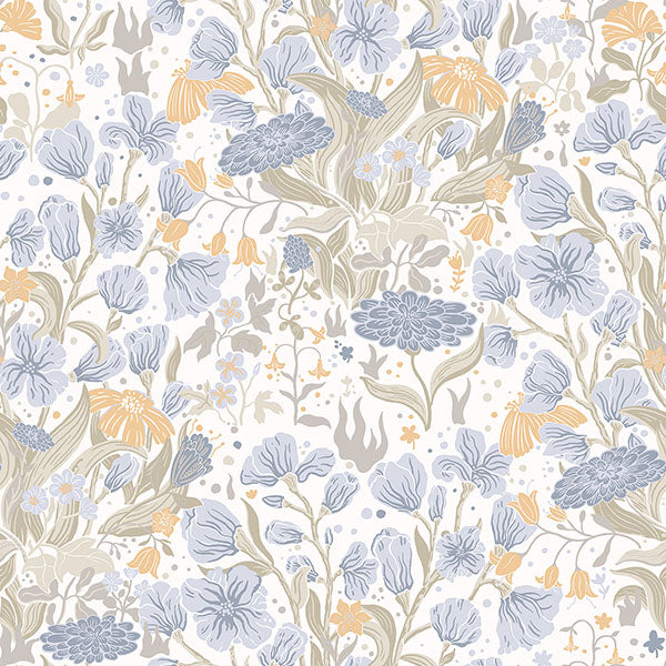 Purchase 4143-22010 A-Street Wallpaper, Hava Light Blue Meadow Flowers - Botanica