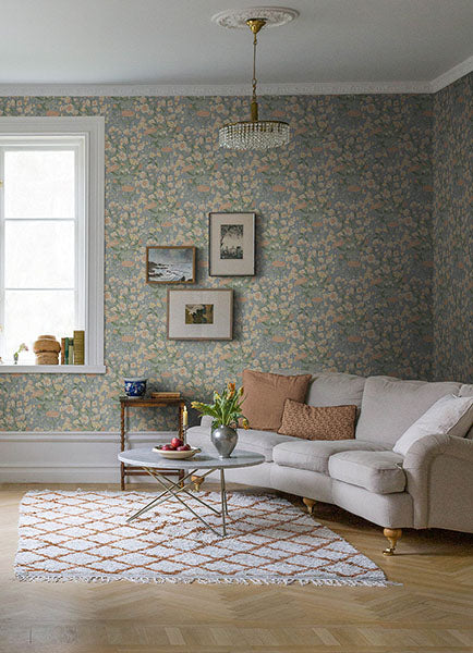 Purchase 4143-22013 A-Street Wallpaper, Hava Coral Meadow Flowers - Botanica12