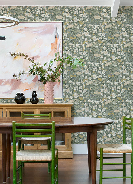 Purchase 4143-22014 A-Street Wallpaper, Hava Moss Meadow Flowers - Botanica12