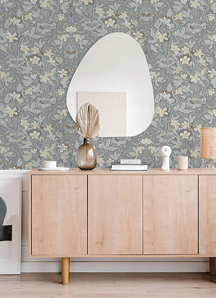 Purchase 4143-22018 A-Street Wallpaper, Lisa Stone Floral Damask - Botanica12