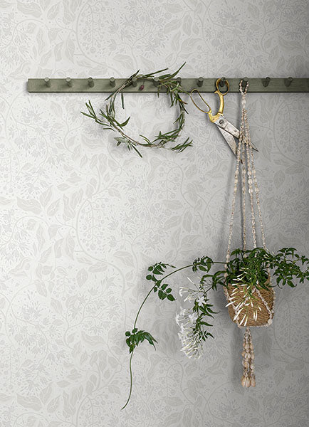 Purchase 4143-22021 A-Street Wallpaper, Turi Light Grey Twining Vines - Botanica12