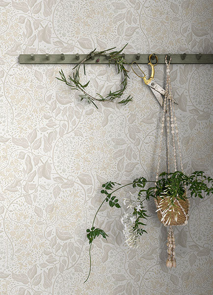 Purchase 4143-22023 A-Street Wallpaper, Turi Khaki Twining Vines - Botanica12