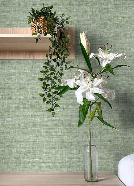 Purchase 4143-26457 A-Street Wallpaper, Exhale Light Green Texture - Botanica12
