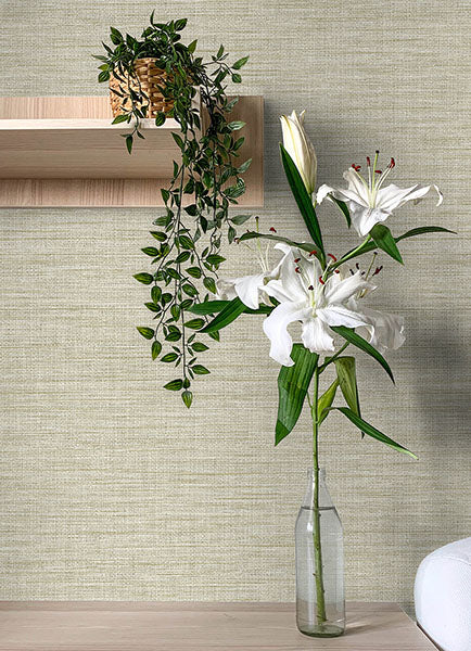 Purchase 4143-26463 A-Street Wallpaper, Exhale Light Yellow Texture - Botanica12