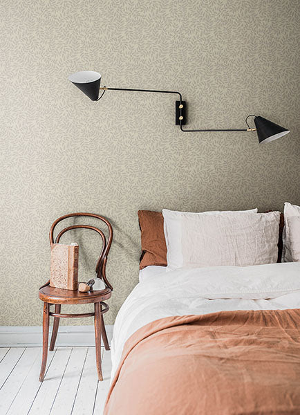 Purchase 4143-34018 A-Street Wallpaper, Lindlöv Taupe Leafy Vines - Botanica12