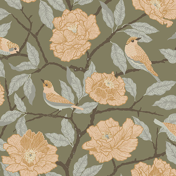 Purchase 4143-34024 A-Street Wallpaper, Bernadina Moss Rosebush - Botanica