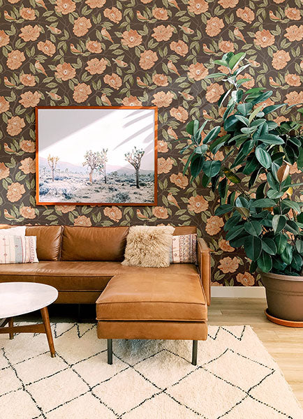 Purchase 4143-34026 A-Street Wallpaper, Bernadina Black Rosebush - Botanica12