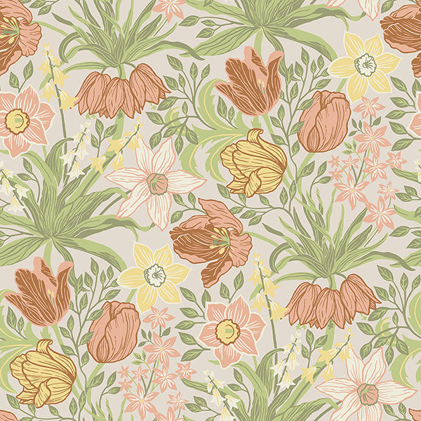 Purchase 4143-34028 A-Street Wallpaper, Cecilia Chartreuse Tulip and Daffodil - Botanica