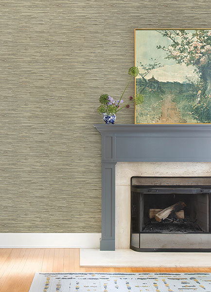 Purchase 4147-27262 A-Street Wallpaper, Exhale Olive Woven Faux Grasscloth - Haberdashery12