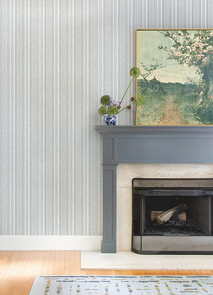 Purchase 4147-27393 A-Street Wallpaper, Ayanna Blue Striped - Haberdashery12