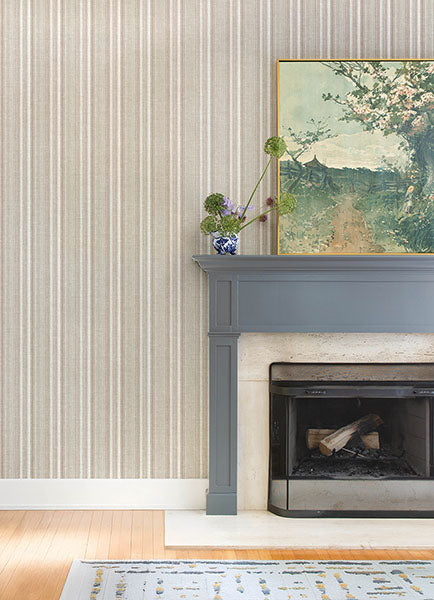 Purchase 4147-27396 A-Street Wallpaper, Ayanna Rust Striped - Haberdashery12