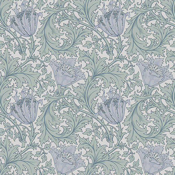 Purchase 4153-82003 A-Street Wallpaper, Anemone Blue Floral Trail - Hidden Treasures