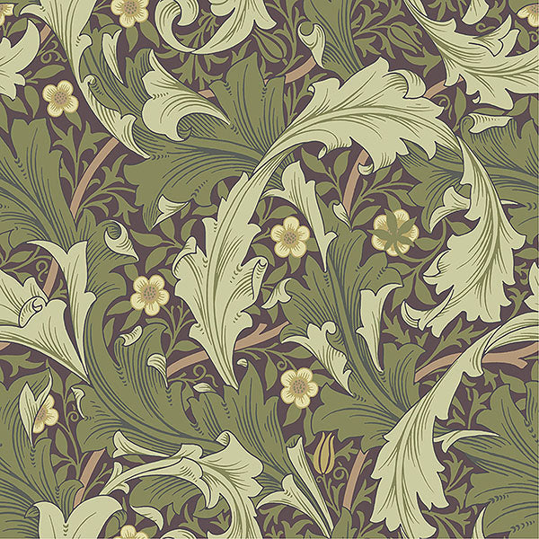 Purchase 4153-82013 A-Street Wallpaper, Granville Plum Leafy Vine - Hidden Treasures
