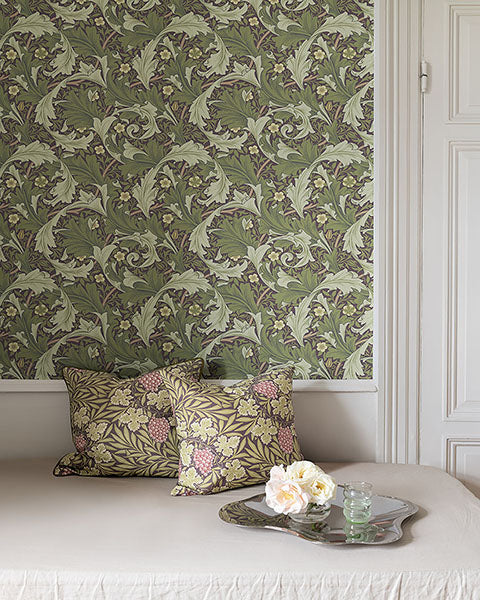 Purchase 4153-82013 A-Street Wallpaper, Granville Plum Leafy Vine - Hidden Treasures1