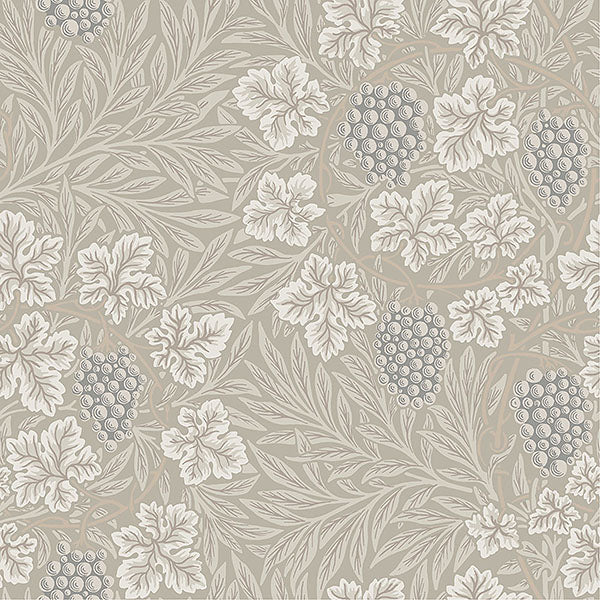 Purchase 4153-82017 A-Street Wallpaper, Vine Light Grey Woodland Fruits - Hidden Treasures