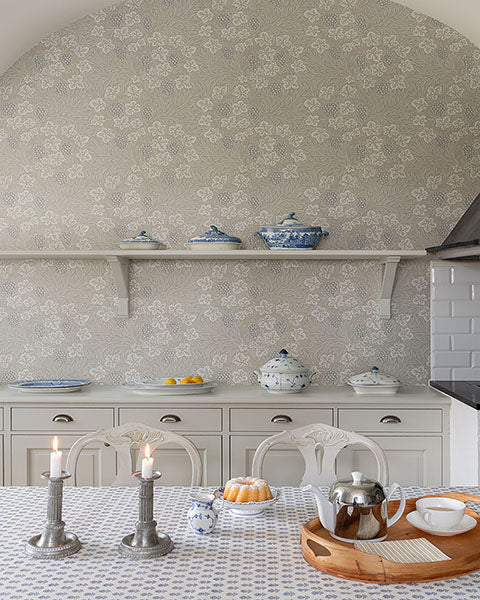 Purchase 4153-82017 A-Street Wallpaper, Vine Light Grey Woodland Fruits - Hidden Treasures1