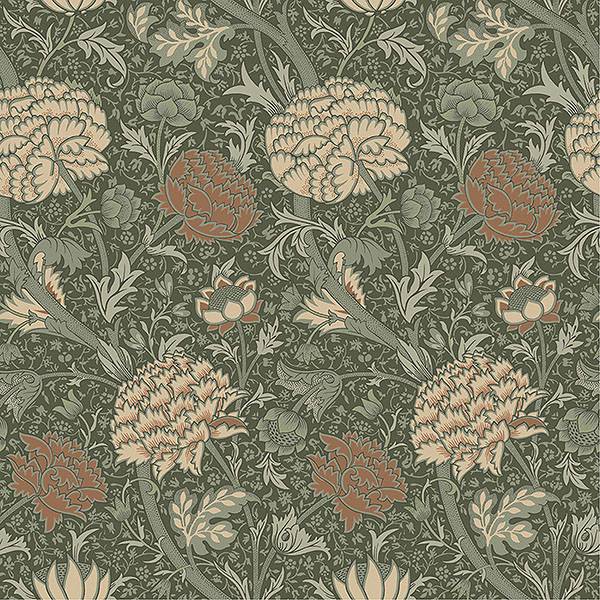 Purchase 4153-82035 A-Street Wallpaper, Cray Sea Green Floral Trail - Hidden Treasures