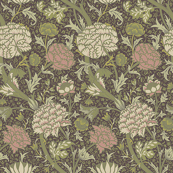 Purchase 4153-82036 A-Street Wallpaper, Cray Plum Floral Trail - Hidden Treasures