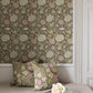 Purchase 4153-82036 A-Street Wallpaper, Cray Plum Floral Trail - Hidden Treasures1