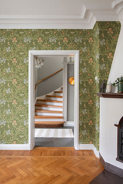 Purchase 4171-82050 A-Street Wallpaper, Iris Green Wild Gardens - Hidden Treasures 21