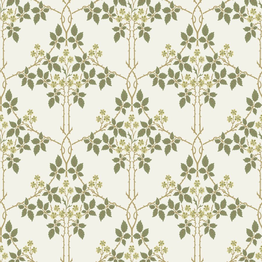 Purchase 4171-82053 A-Street Wallpaper, Blackberry Chartreuse Vine Trellis - Hidden Treasures 2