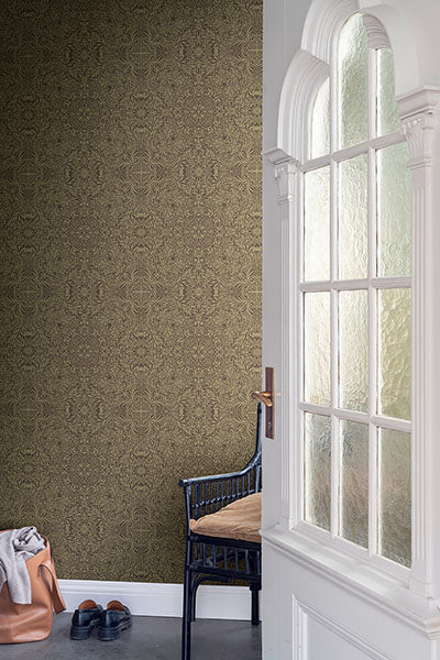 Purchase 4171-82072 A-Street Wallpaper, Ceiling Brown Intricate Floral - Hidden Treasures 21