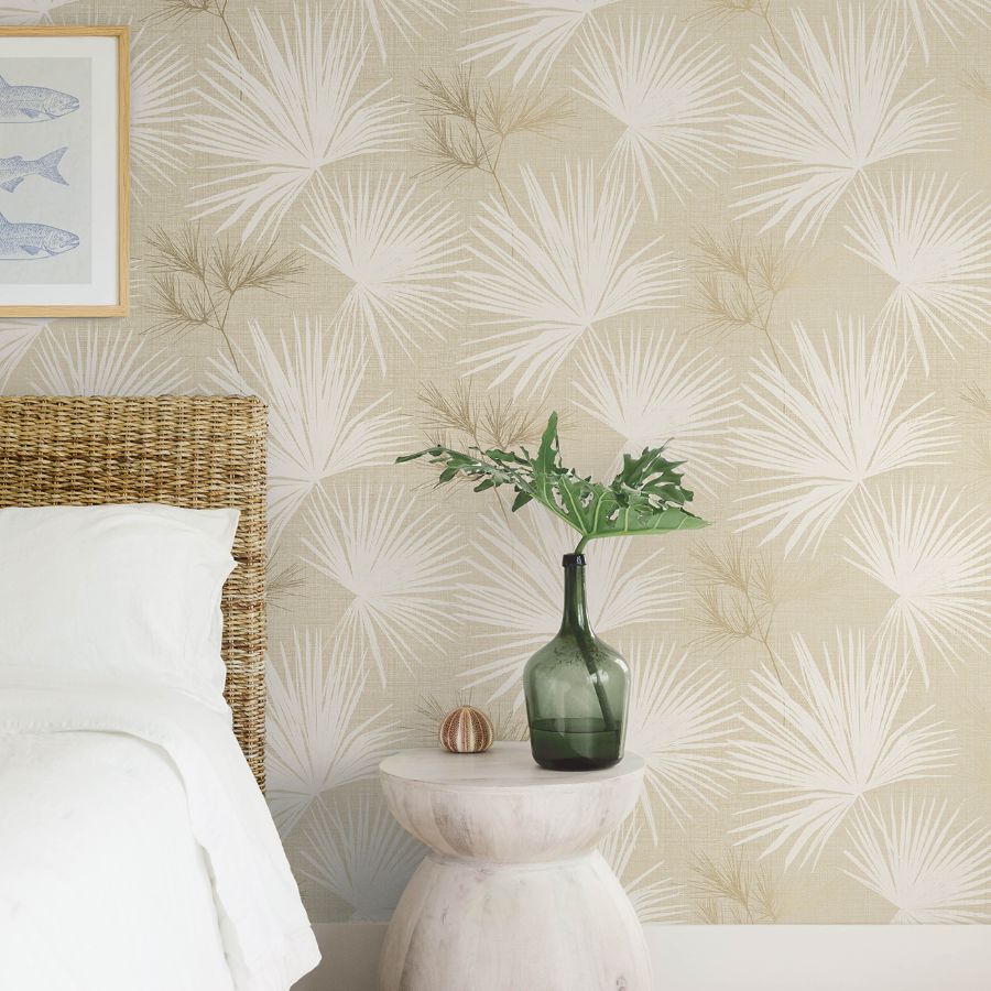 Purchase 4172-27489 A-Street Wallpaper, Hatteras Champagne Palms - Sea Salt12
