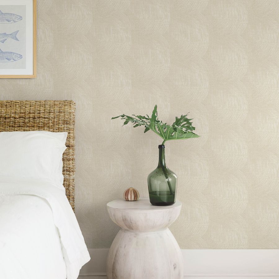 Purchase 4172-27504 A-Street Wallpaper, Folly Champagne Zen Swirls - Sea Salt12