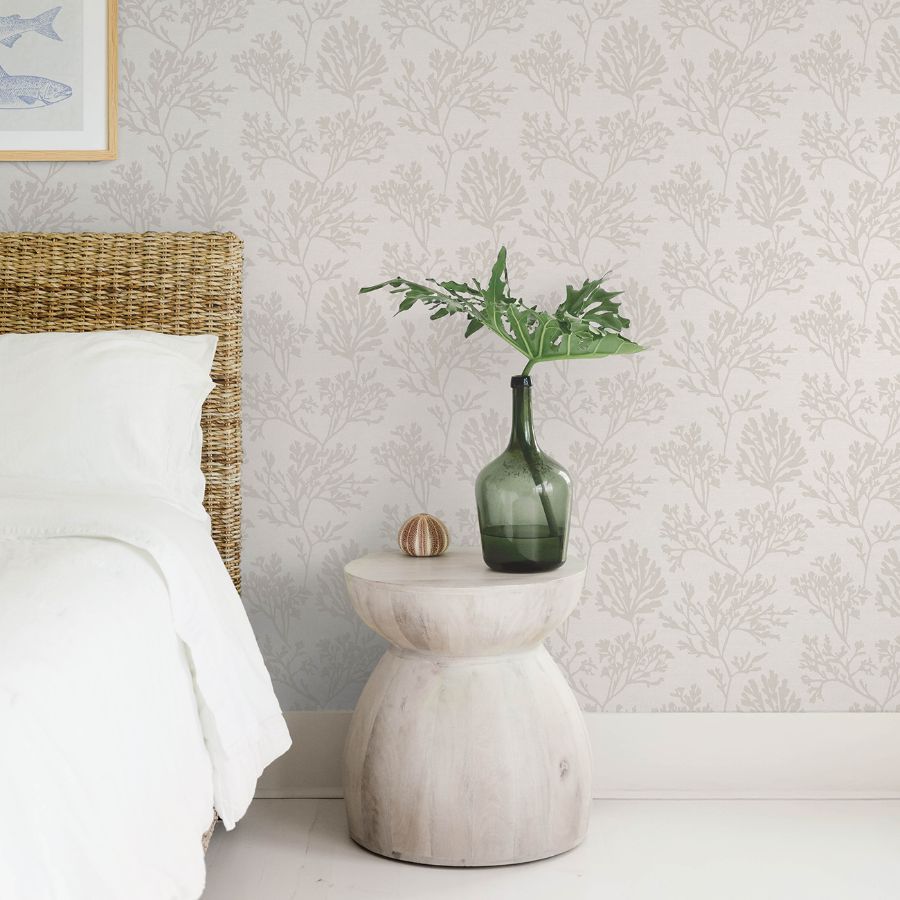 Purchase 4172-82001 A-Street Wallpaper, Tortuga Dove Coral Weave - Sea Salt12