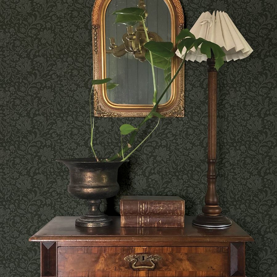 Purchase 4173-27628 A-Street Wallpaper, Hague Dark Green Floral Trail - Chris Loves Julia12