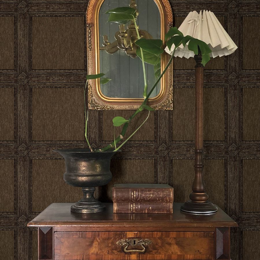 Purchase 4173-27659 A-Street Wallpaper, Moorland Dark Brown Wood Panel - Chris Loves Julia12