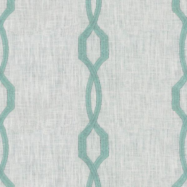 Sample 4187.15.0 Teton Spa Light Blue Drapery Geometric Fabric by Kravet Design