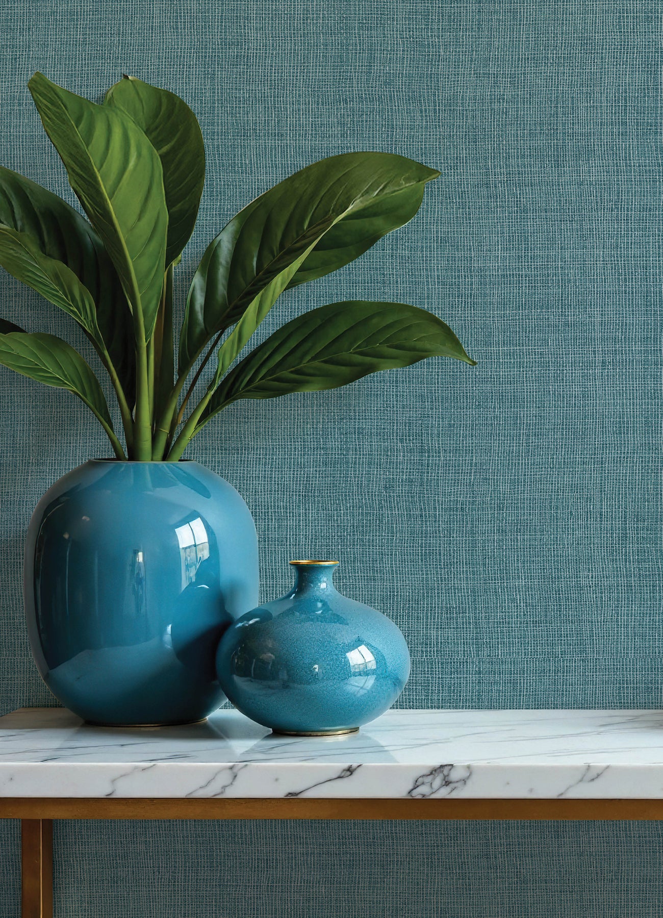 Purchase 4193-7412 A-Street Wallpaper, Alba Turquoise Open Weave - Portofino12