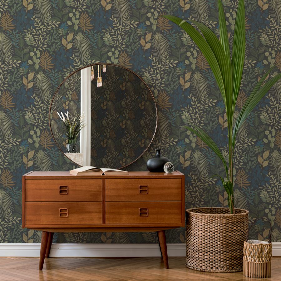 Purchase 4201-20105 A-Street Wallpaper, Ängslycka Charcoal Forest Botanicals - Savanna12