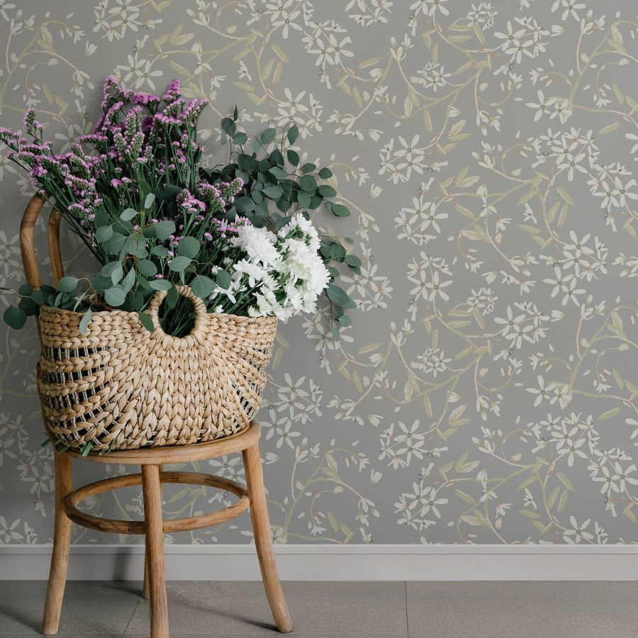 Purchase 4201-20114 A-Street Wallpaper, Paradis Slate Bouquet Toss - Savanna12