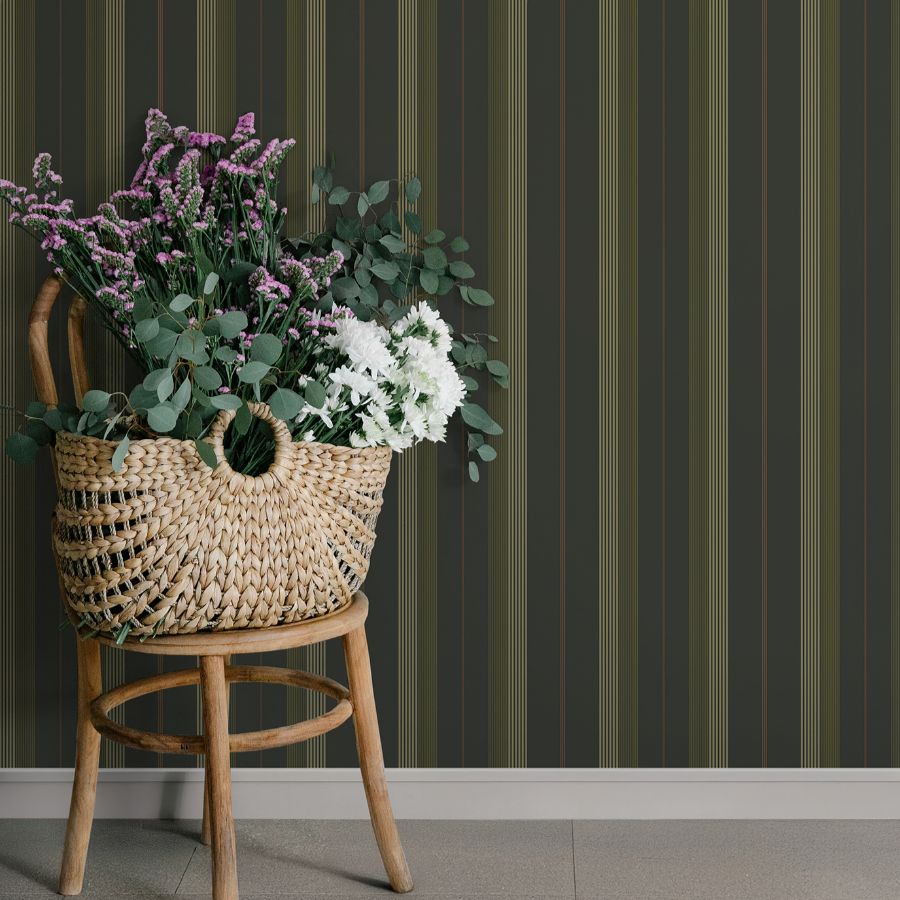 Purchase 4201-20122 A-Street Wallpaper, Herrgård Black Stripe - Savanna12